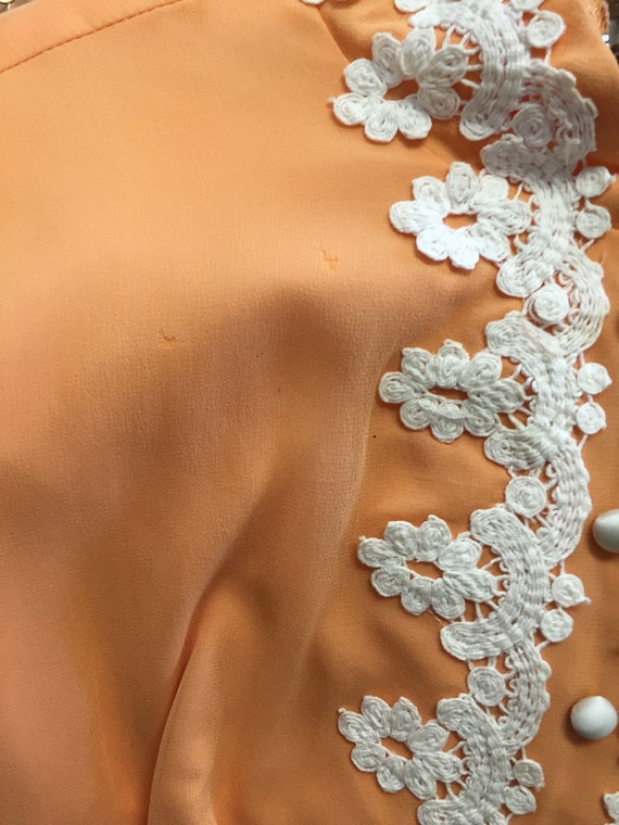 1960’s Chiffon Peach Party Dress - image 3