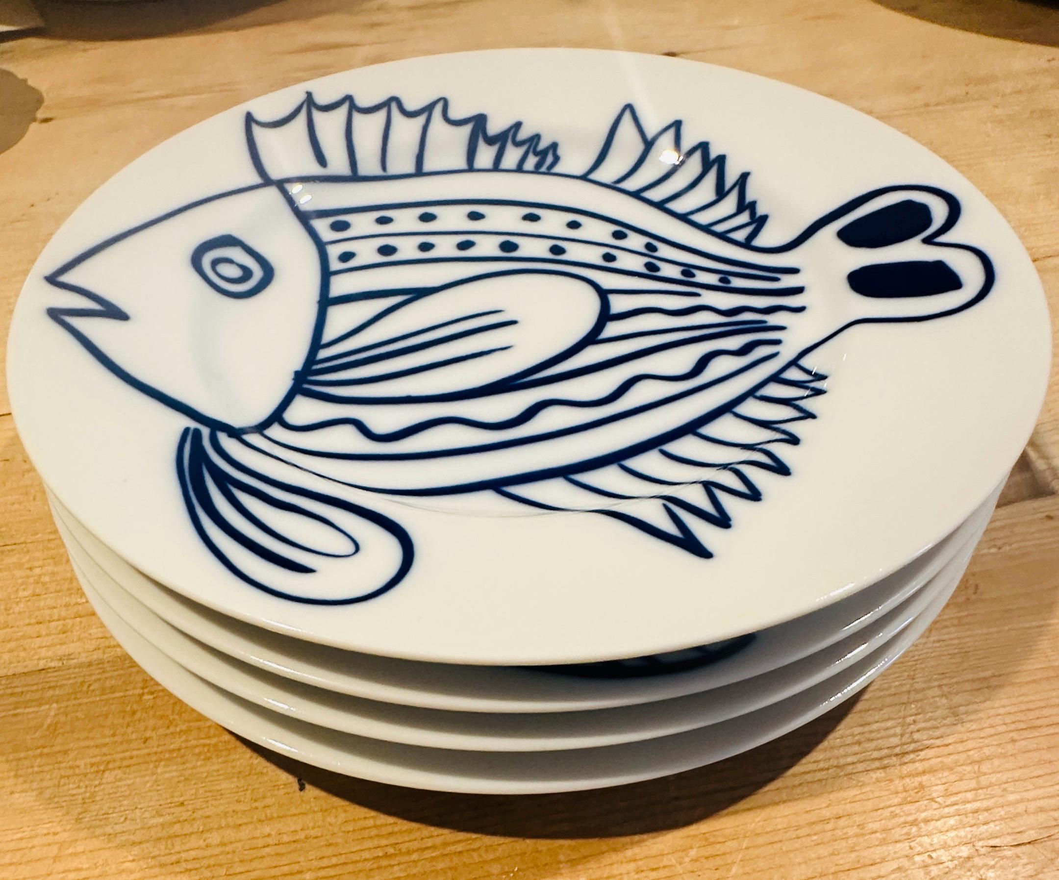 Blue and White Fish Plate - Etsy