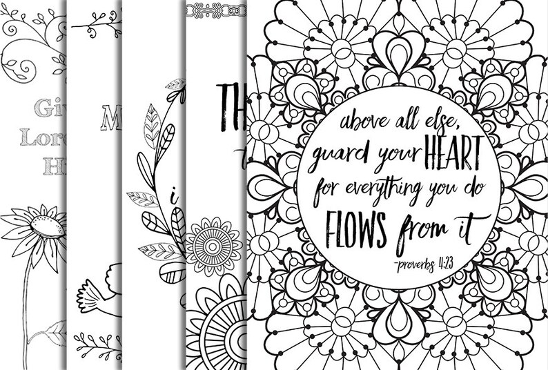 Download 12 Bible Verse Coloring Pages Instant Download Value Bundle | Etsy