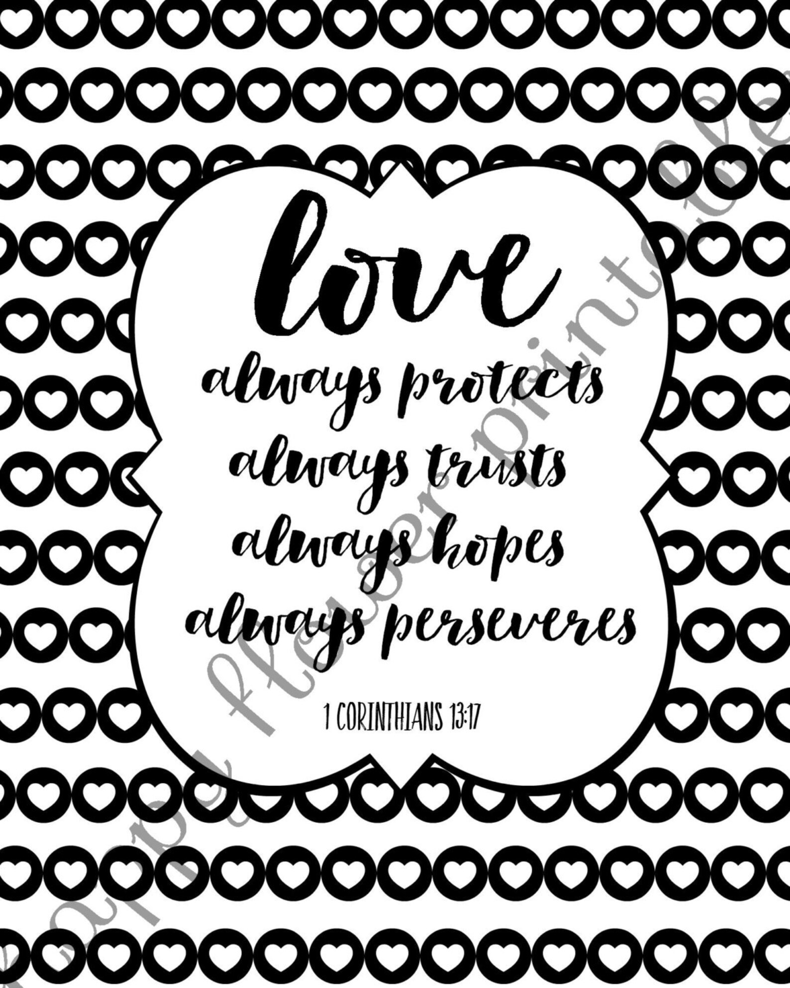 5 Love Bible Verse Coloring Pages Inspiration Quotes Bridal Etsy