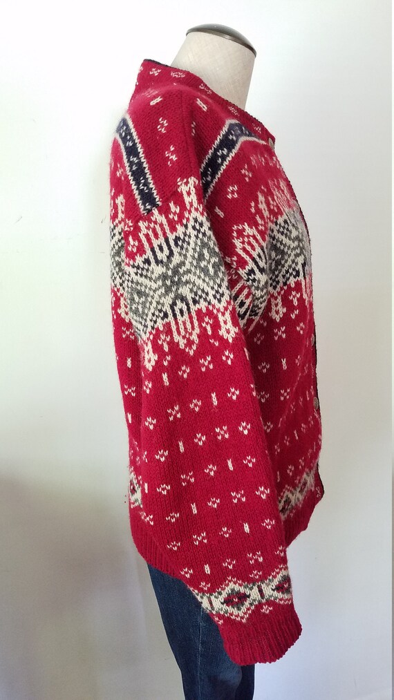 vintage nordic fair isle cardigan sweater