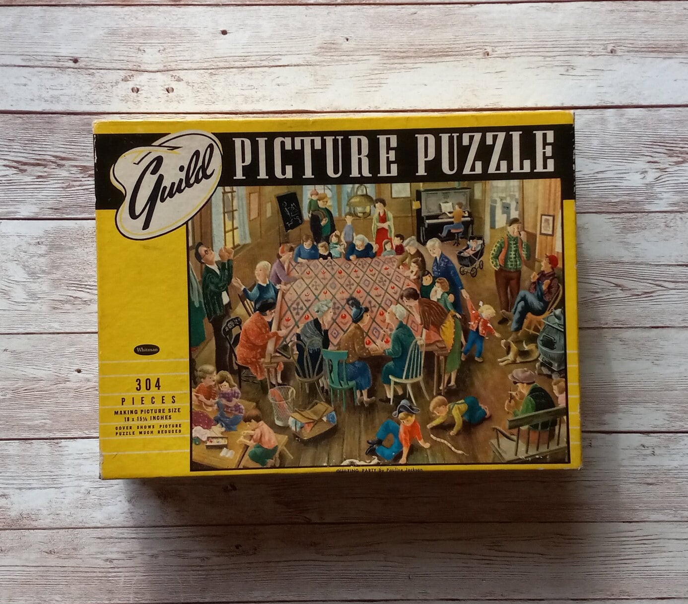 Vintage Guild Picture Puzzle Quilting Party Jigsaw Puzzle Etsy