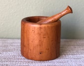 Vintage Teak Mortar Pestle Set