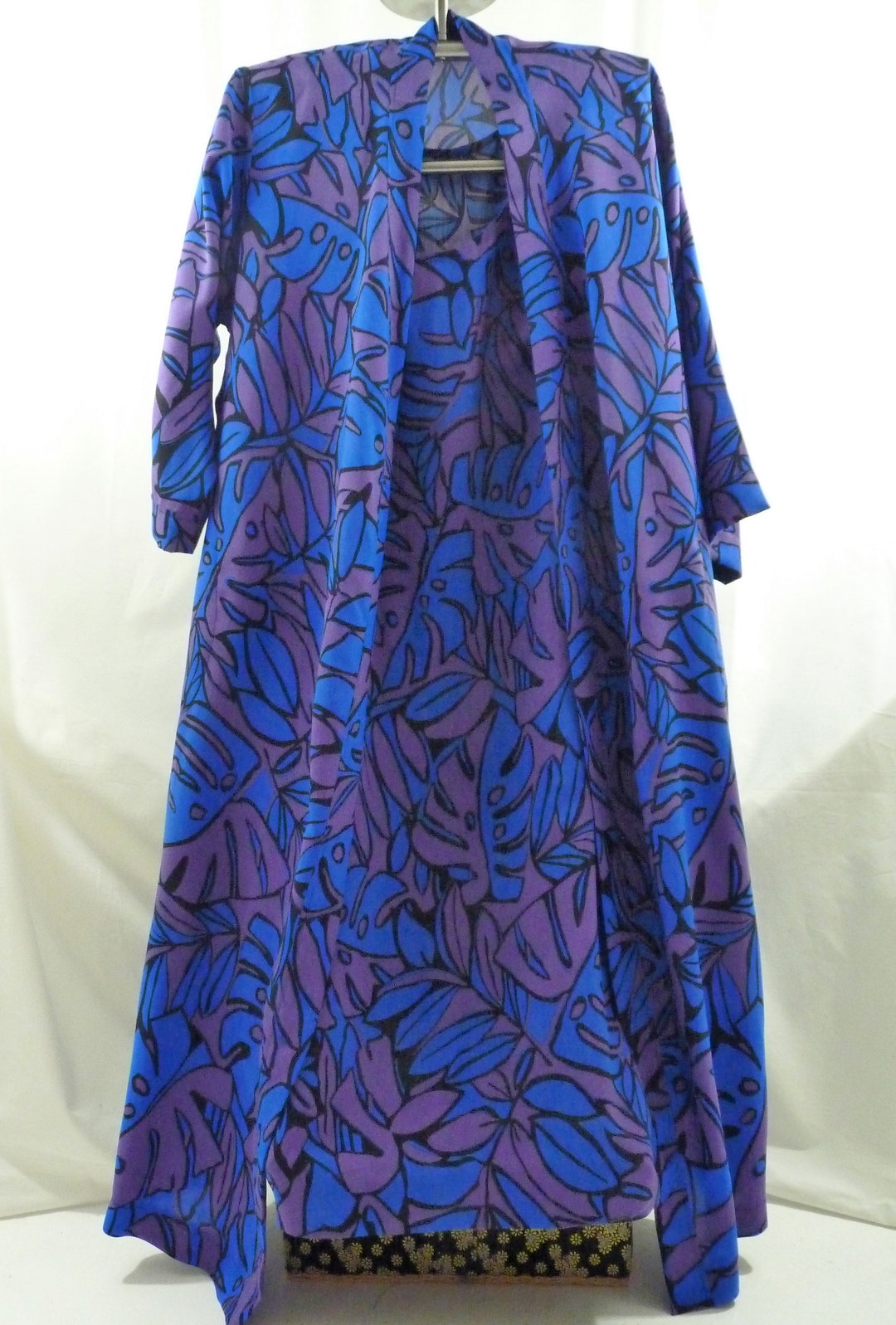 Shift Robe Women's Shift Dress and Matching Robe/jacket in Blue, Purple Abstract ...