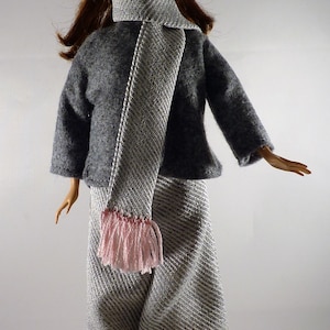 11 inch doll pantsuit with jacket, hat and scarf