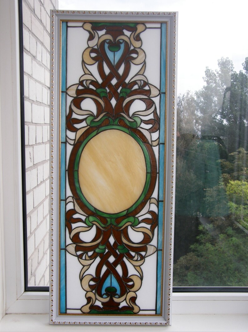 Stained glass panel with backlight to hang on the wall. Etsy