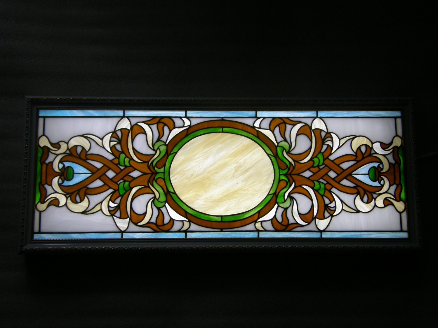 Stained glass panel with backlight to hang on the wall. Etsy
