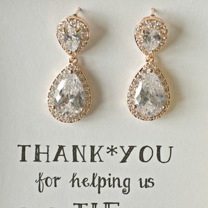 Rose Gold Crystal Earrings, Crystal Wedding Earrings, Sparkly Earrings, Swarovski Earrings, Rose Gold Bridesmaid Earrings, ES1
