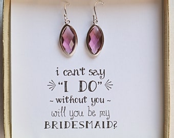 Amethyst Bridesmaids Earrings Sterling Silver Gold vermeil