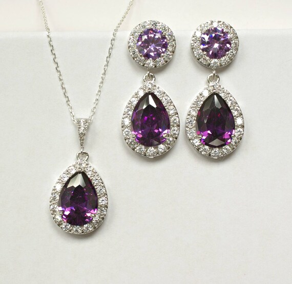 purple jewelry sets for bridesmaids
