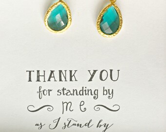 Green Bridesmaid Earrings, Bridesmaid Green Jewelry, Bridal Party Jewelry, Bridesmaid Green Wedding Earrings, Emerald Green Earrings, ES1