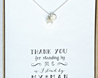 Sterling Silver Pearl Necklace Initial, Single Pearl Personalized Necklace, Bridesmaid Gift Necklace, Bridesmaid Proposal Necklace, HP1