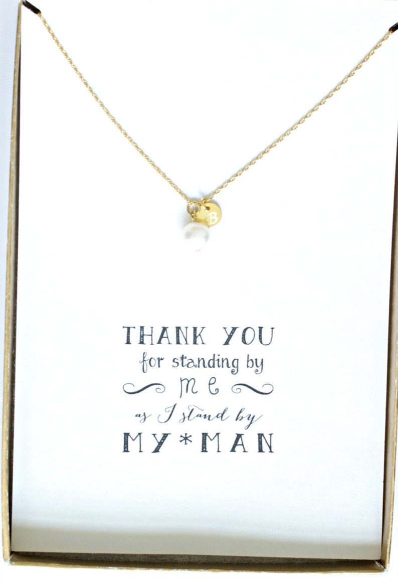 Pearl Necklace Gold Initial Single Pearl Personalized Necklace Bridesmaid Gift Necklace Bridesmaid Proposal Necklace HP1