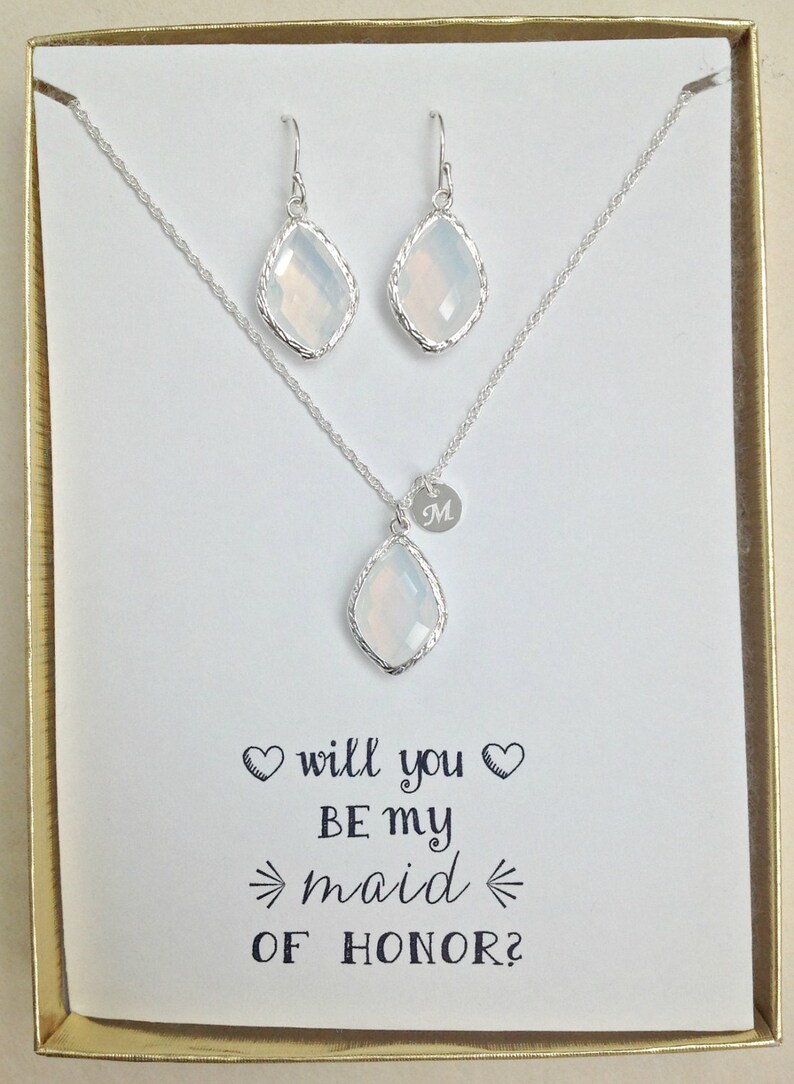 Asking Bridesmaid Gift Opal Jewelry Sets for Bridesmaid Etsy