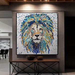 Lion Abstract Oil Painting