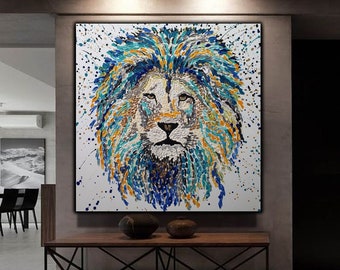 Lion Abstract Oil Painting