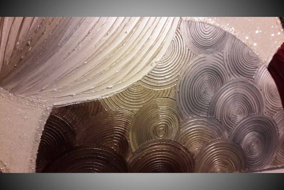 Large Metallic Pearl Bronze Bordeaux Galaxy Circle Painting Original Artwork Contemporary Metallic Oil Paint Abstract Galaxy Large Wall Art