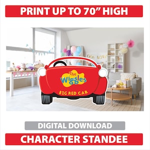 Wiggles Big Red Car Photo Prop | Birthday Party Standee (Instant Download PNG File)