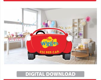 Wiggles Big Red Car Photo Prop | Birthday Party Standee (Instant Download PNG File)