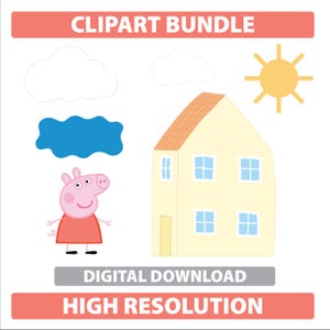 Clipart di Peppa Pig / PNG trasparente / SVG / Alta risoluzione / Download immediato