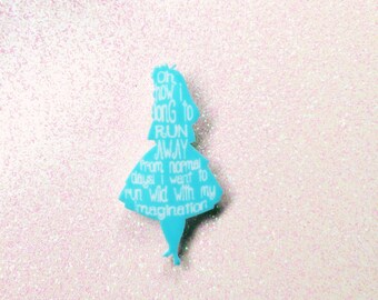 S A L E Blue Alice in Wonderland Brooch / Inspiration // Pin