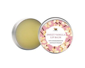 Sweet Vanilla Lip Balm, 100% Handmade & Natural, 1 tin of 15g