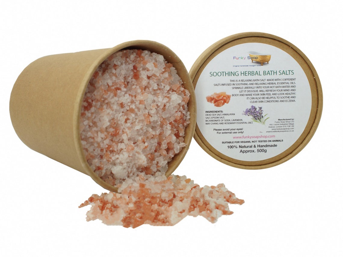 Soothing Herbal Bath Salts 100 Natural & Handmade Plastic Etsy