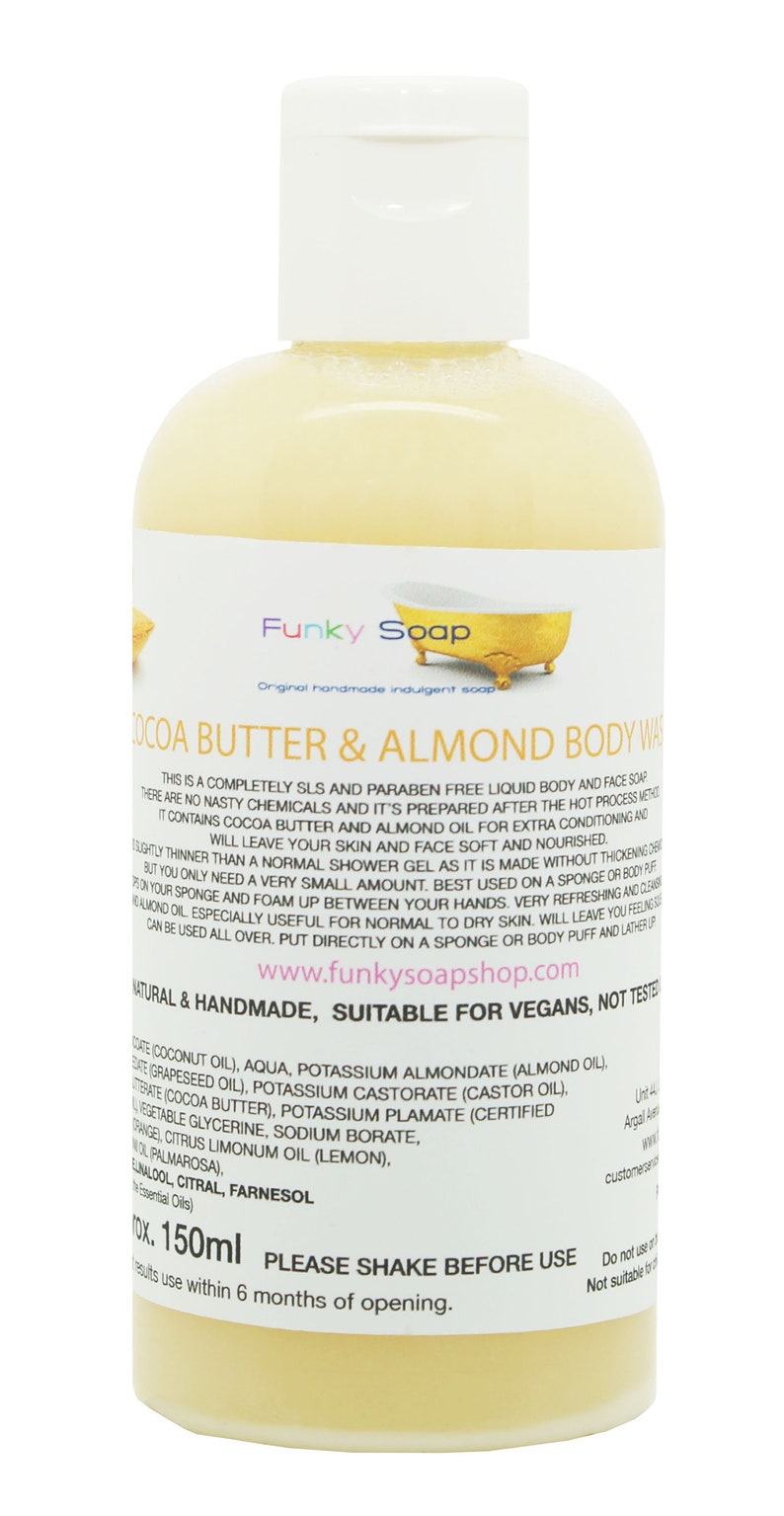1bottle Liquid Cocoa Butter & Almond Body Wash 100 Natural Etsy