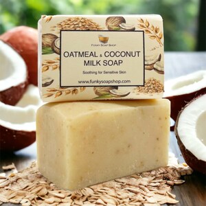 Oatmeal & Coconut Milk Soap, 100% Natural Handmade 30g