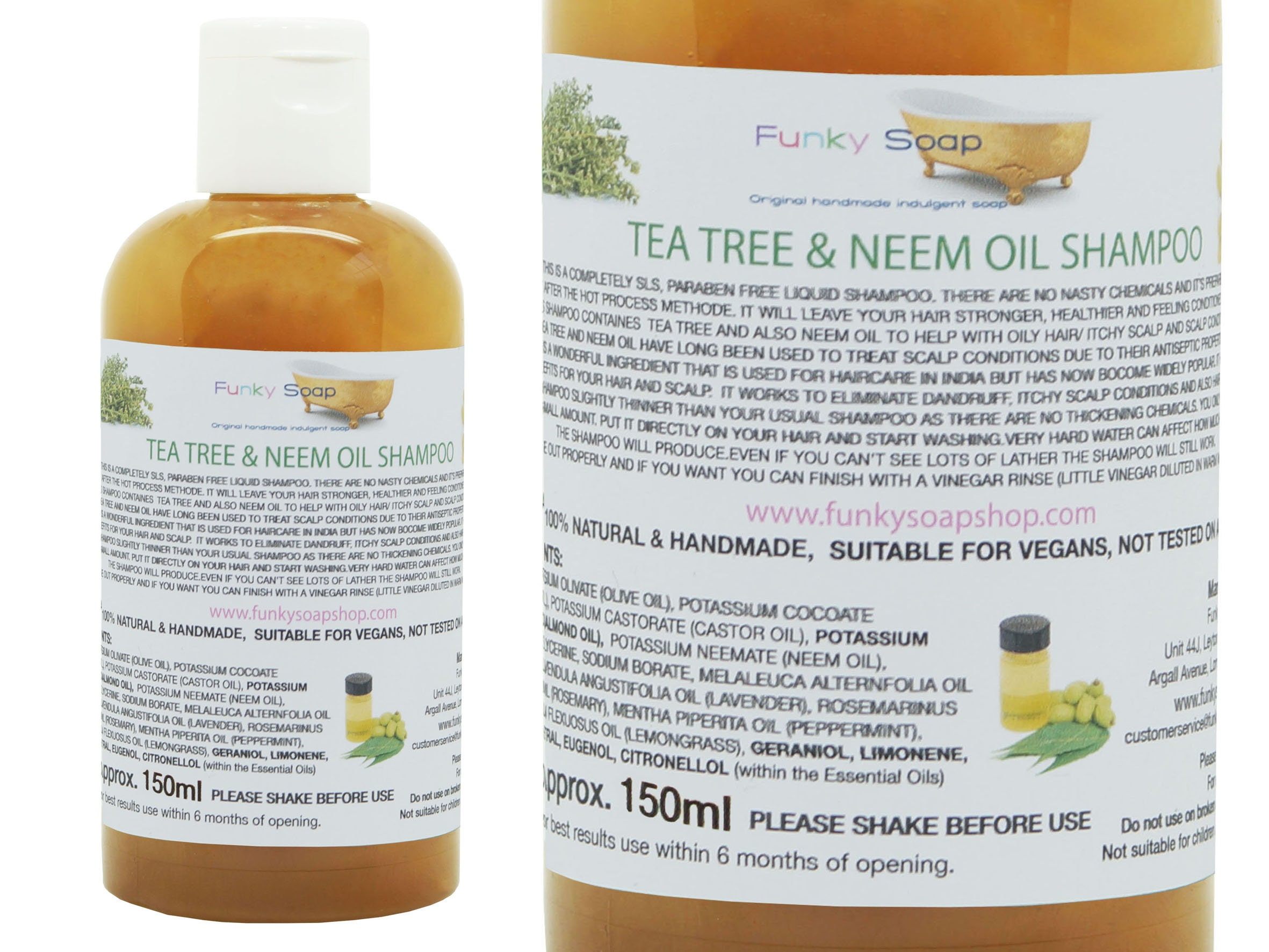 Fotoelektrisch ondeugd Subtropisch 1bottle Liquid Tea Tree & Neem Oil Shampoo 100% Natural SLS | Etsy