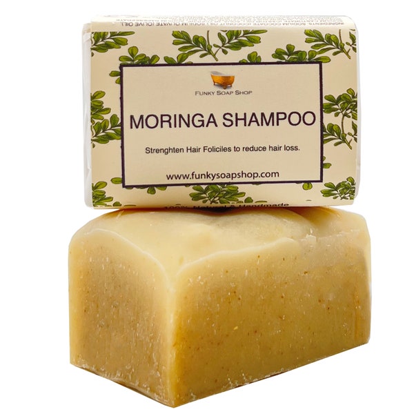Moringa Shampoing Solide 100% Naturel Fait Main, 65g
