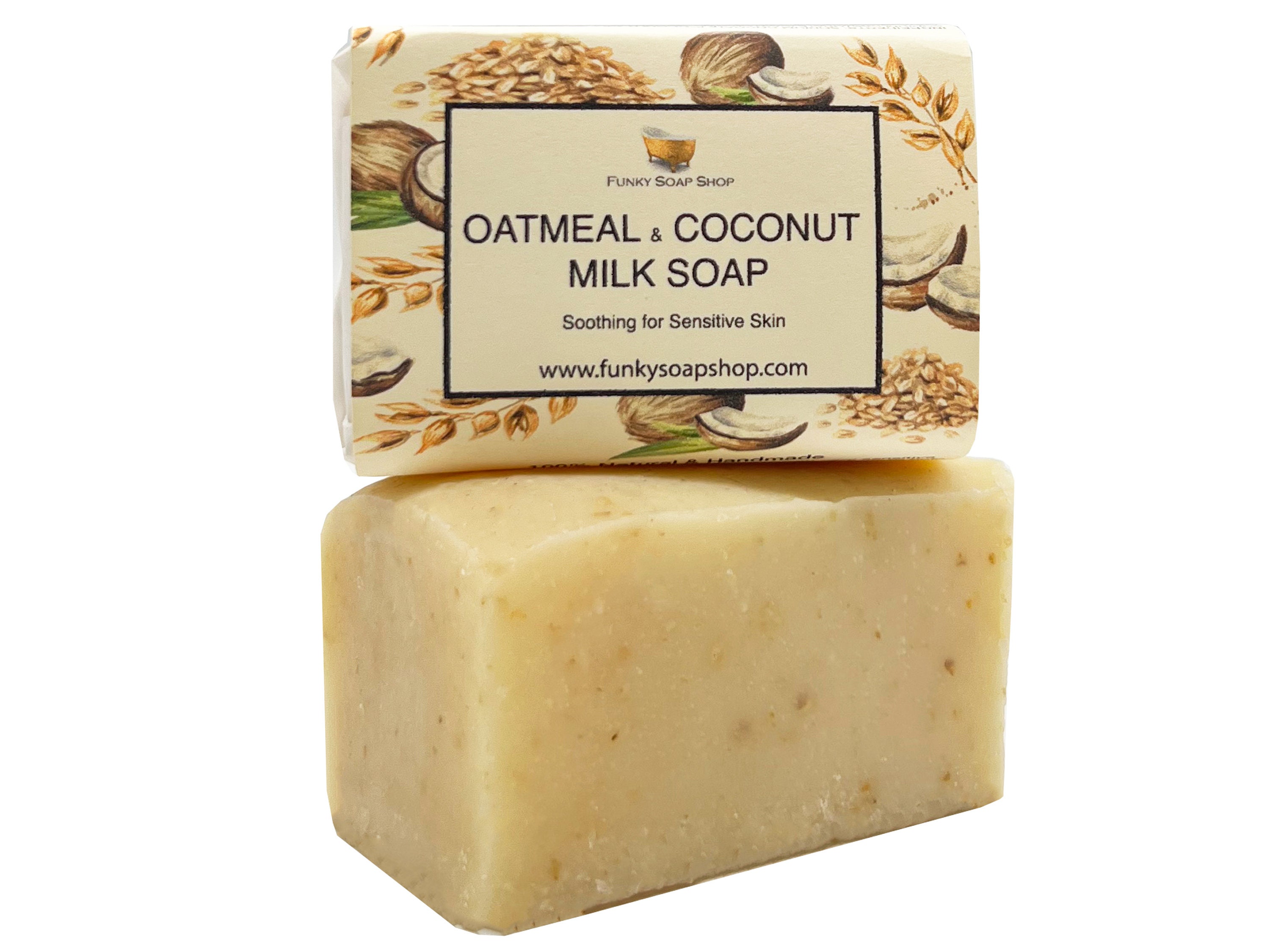 Oatmeal and Coconut Milk Soap 100% Natural Handmade 120g image photo