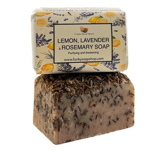 Lavender, Lemon & Rosemary Soap Bar, 100% Natural Handmade, 65g