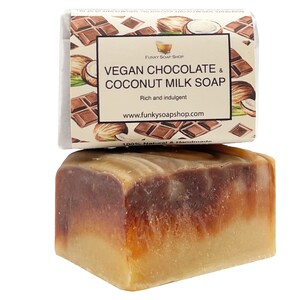 Chocolate & Coconut Milk Soap Bar 100% Natural Handmade 65g