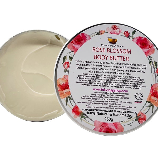 Rose Blossom Rich Body Butter, Plastic Free Aluminium Tin