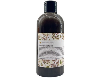 Shampoo liquido all'henné, 100% fatto a mano e naturale, 1 flacone da 250 ml