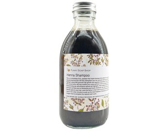 Henna LiquidShampoo, 100% Natural & Handmade, Glass Bottle of 250ml