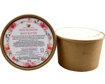 Rose Blossom Rich Body Butter, 250g Kraft Tub