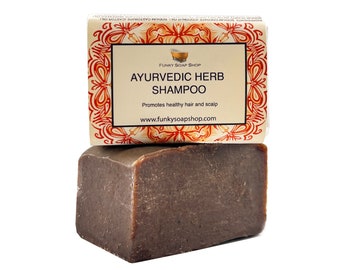 Shampoo Ayurvedico alle Erbe Bar 100% Naturale Fatto a Mano, 65g