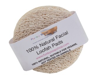 100% Natural Facial Loofah Pads, Packet of 3