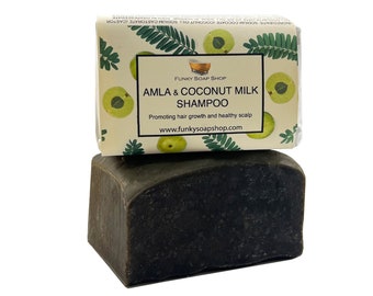 Amla & Coconut Milk Shampoo Bar, 100% Natural Handmade 65g