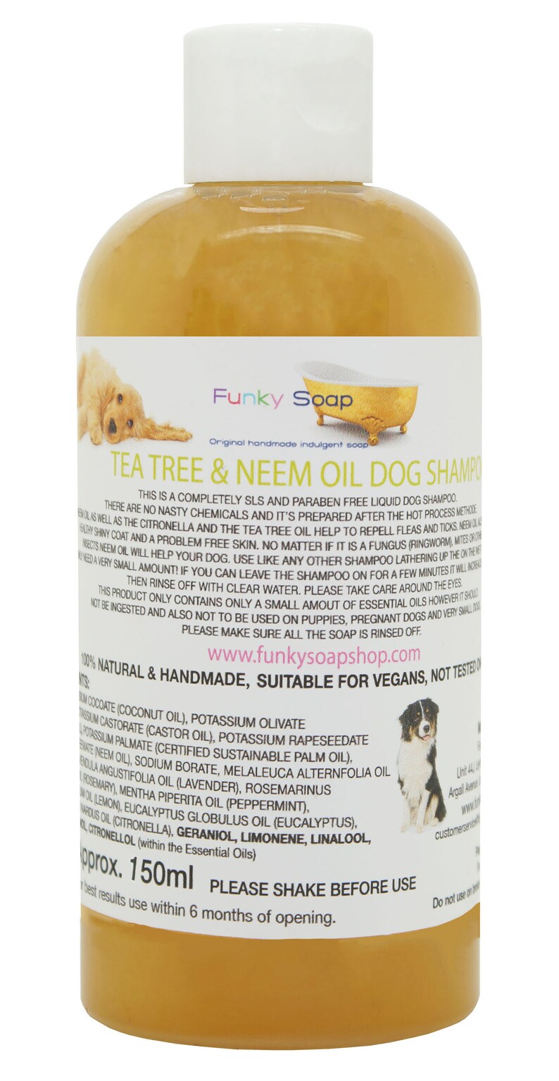 Liquid Tea Tree & Neem Oil Dog Shampoo 100 Natural Handmade Etsy