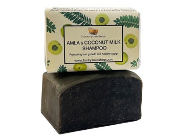 Amla & Coconut Milk Shampoo Bar, 100% Natural Handmade 120g
