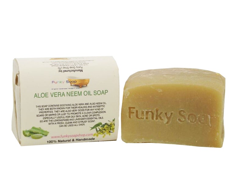 1 Piece Aloe Vera and Neem Oil Soap 100 Natural Handmade Etsy