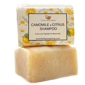 Camomile and Citrus Shampoo Bar, 100% Natural Handmade 120g