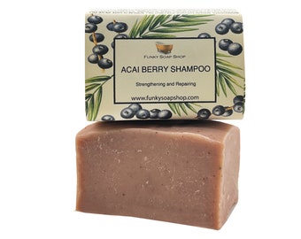 Amazing Acai Berry Shampoo Bar, 100% Natural Handmade 65g