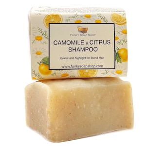 Camomile and Citrus Shampoo Bar, 100% Natural Handmade 65g