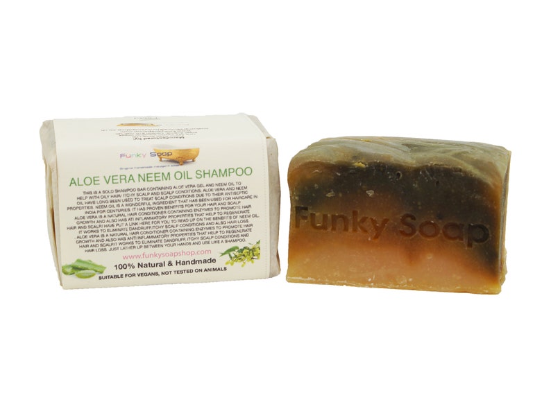 1 Piece Aloe Vera & Neem Oil Shampoo Bar 100 Natural Etsy UK