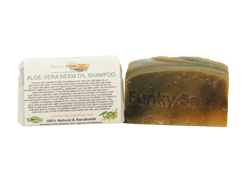 1 Piece Aloe Vera & Neem Oil Shampoo Bar 100 Natural Etsy UK