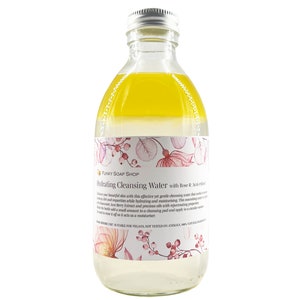 Hydrating Cleansing Water with Rose & Acai Extract, Glass bottle of 250ml